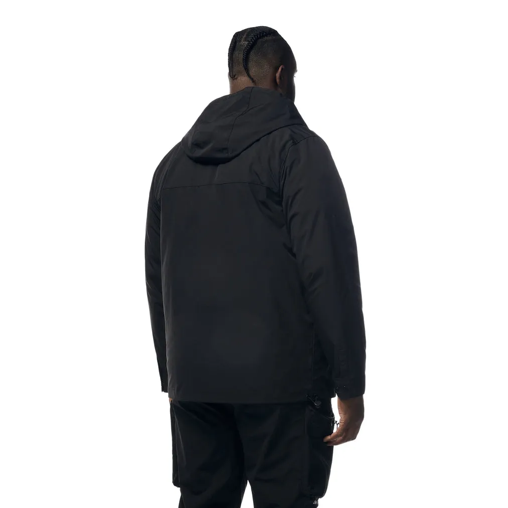 Big and Tall - Windbreaker Utility Jacket - Black