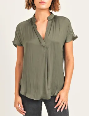 Esme V Neck Blouse, Olive