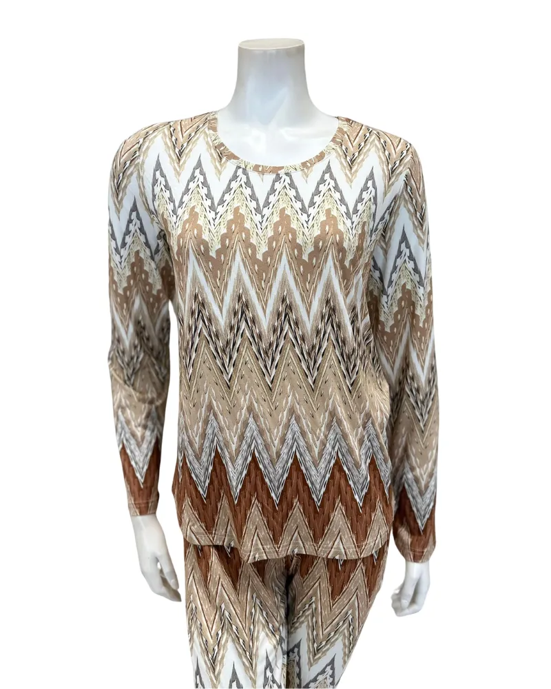 Furstenberg Camel Chevron Modal Pajamas Set