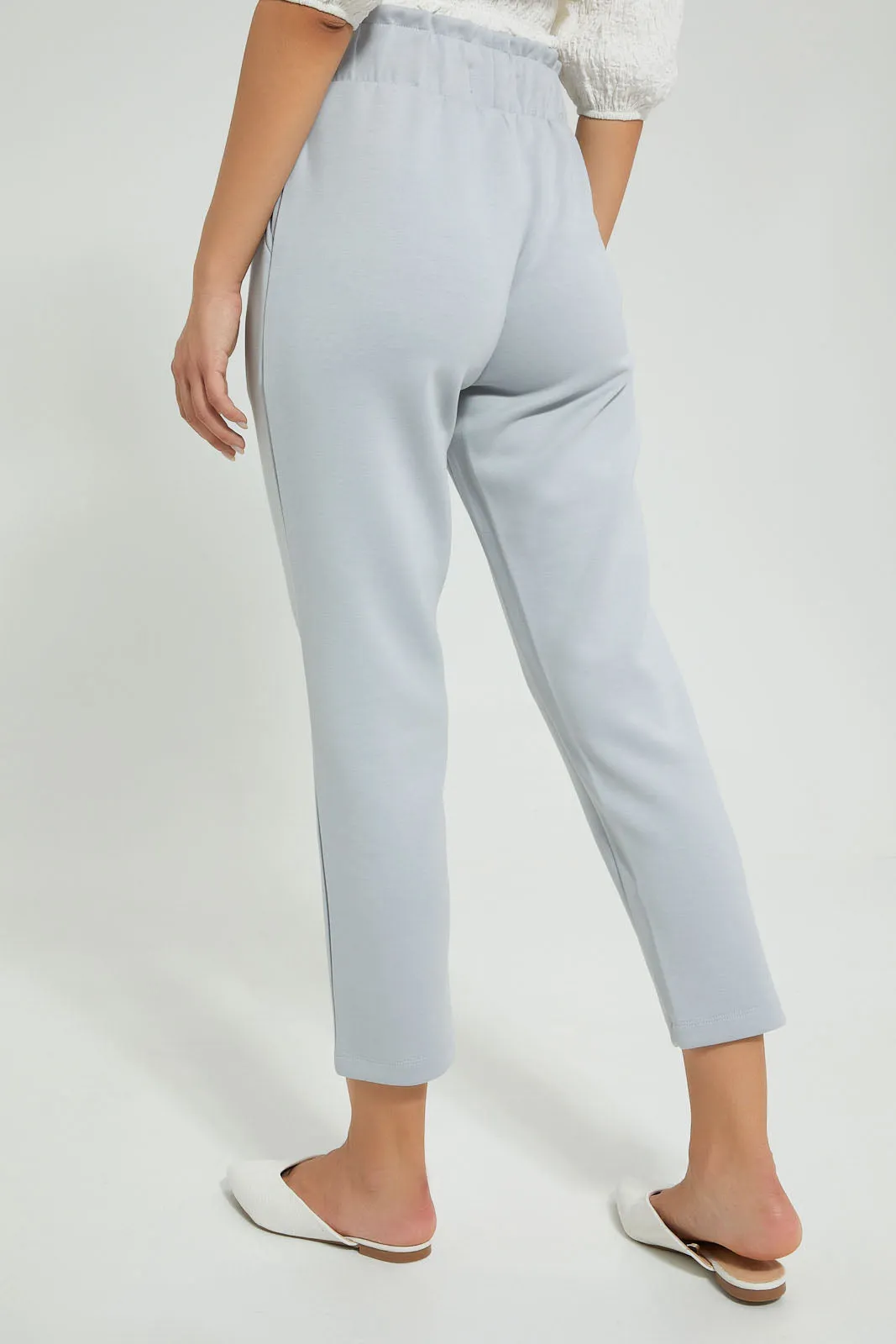 Grey Paperbag Waist Trouser