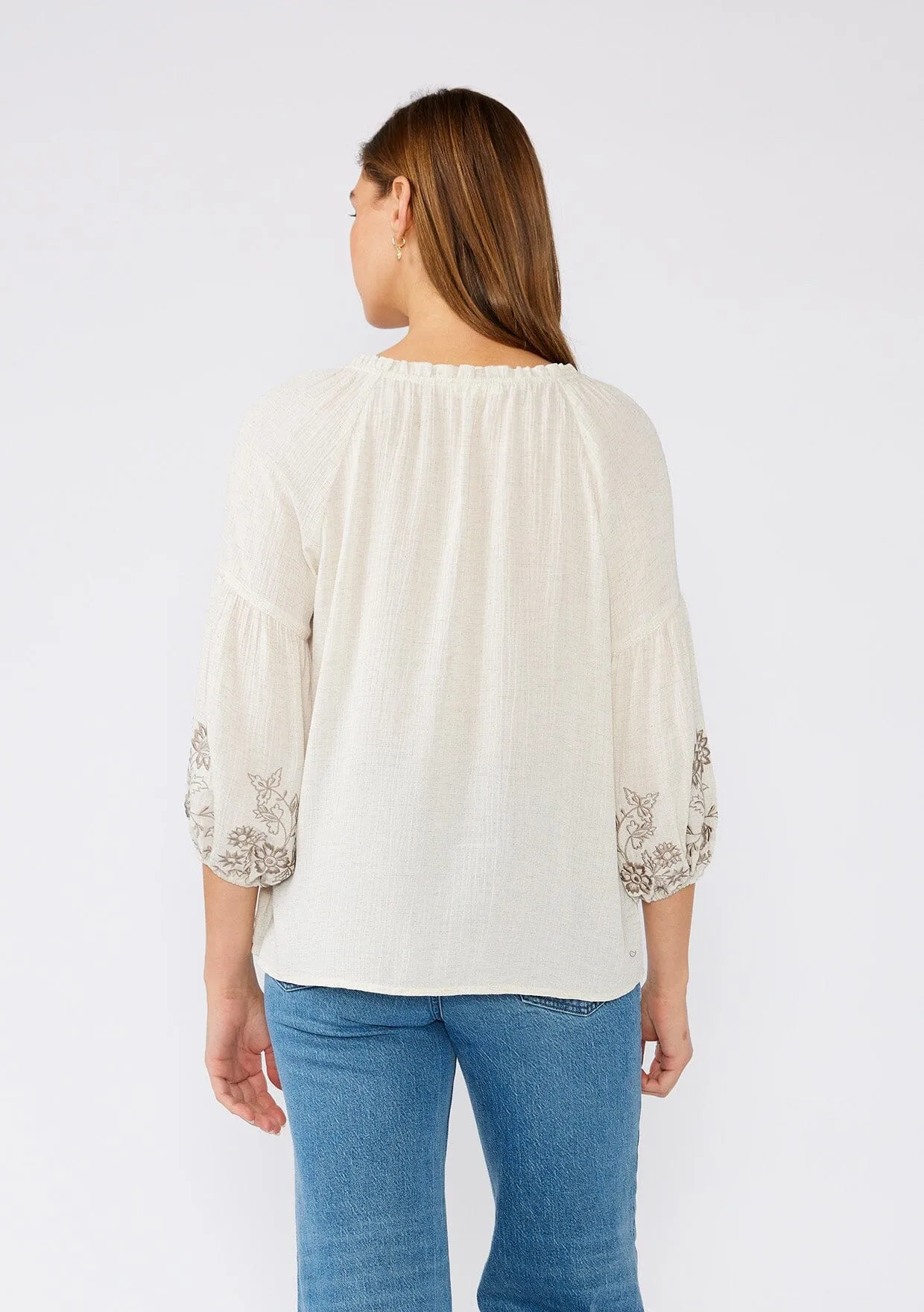 Homecoming Embroidered Peasant Top