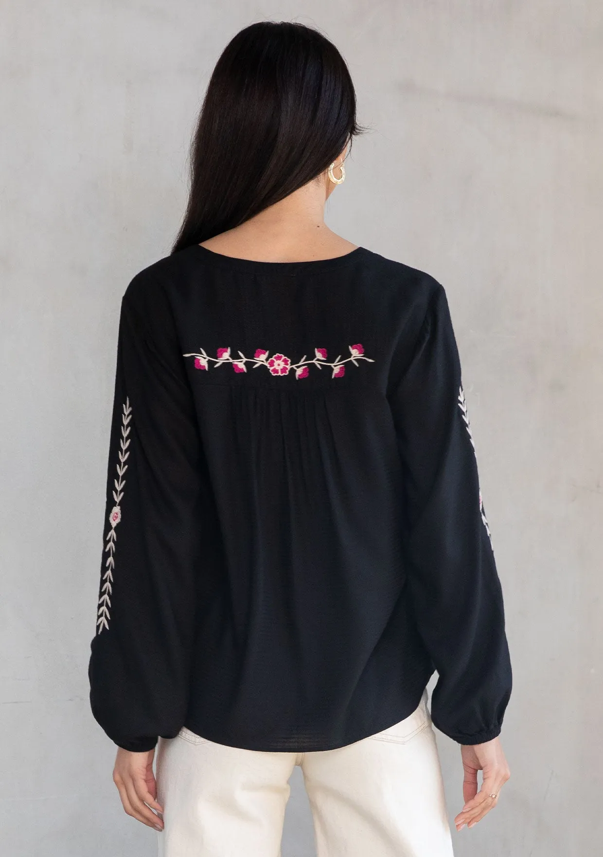 Ines Embroidered Peasant Top