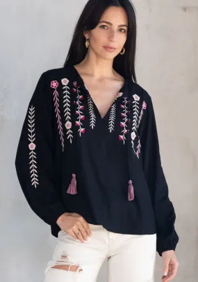 Ines Embroidered Peasant Top