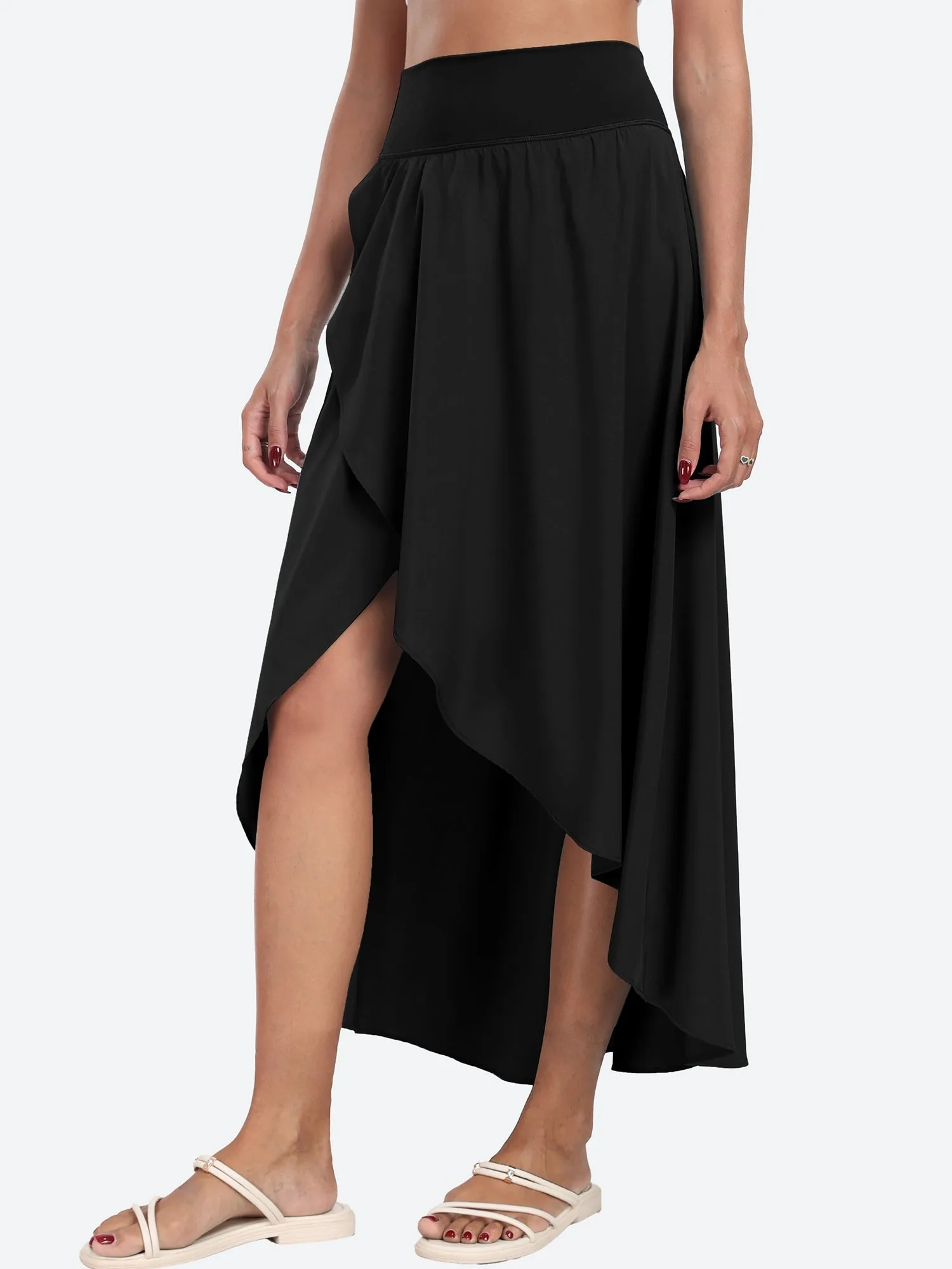 IUGA High Waist Flowy Skirts With Shorts