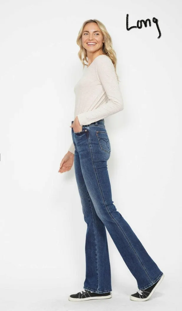 Judy Blue High Waist Tummy Control Back Pocket Embroidery Bootcut Denim Jeans 88786 - 3 Inseam Options