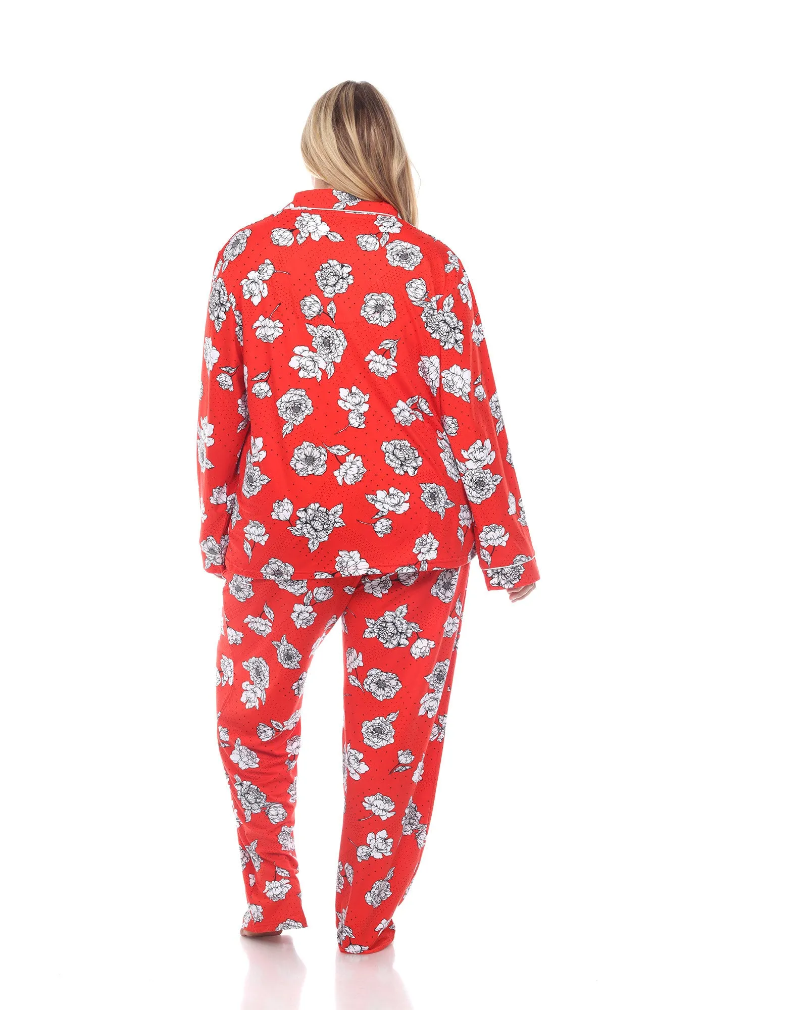 Long Sleeve Floral Pajama Set | Red