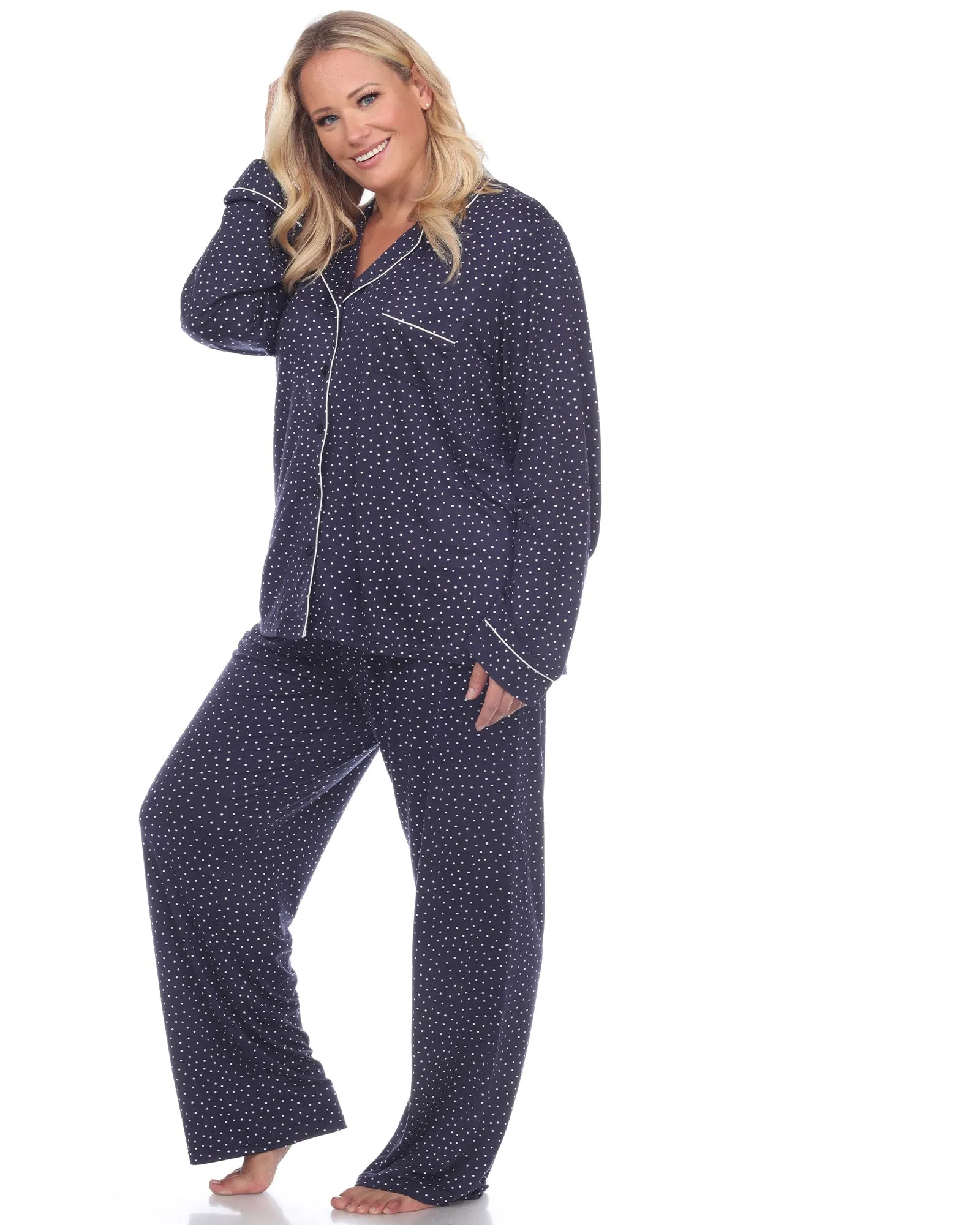 Long Sleeve Pajama Set | Navy