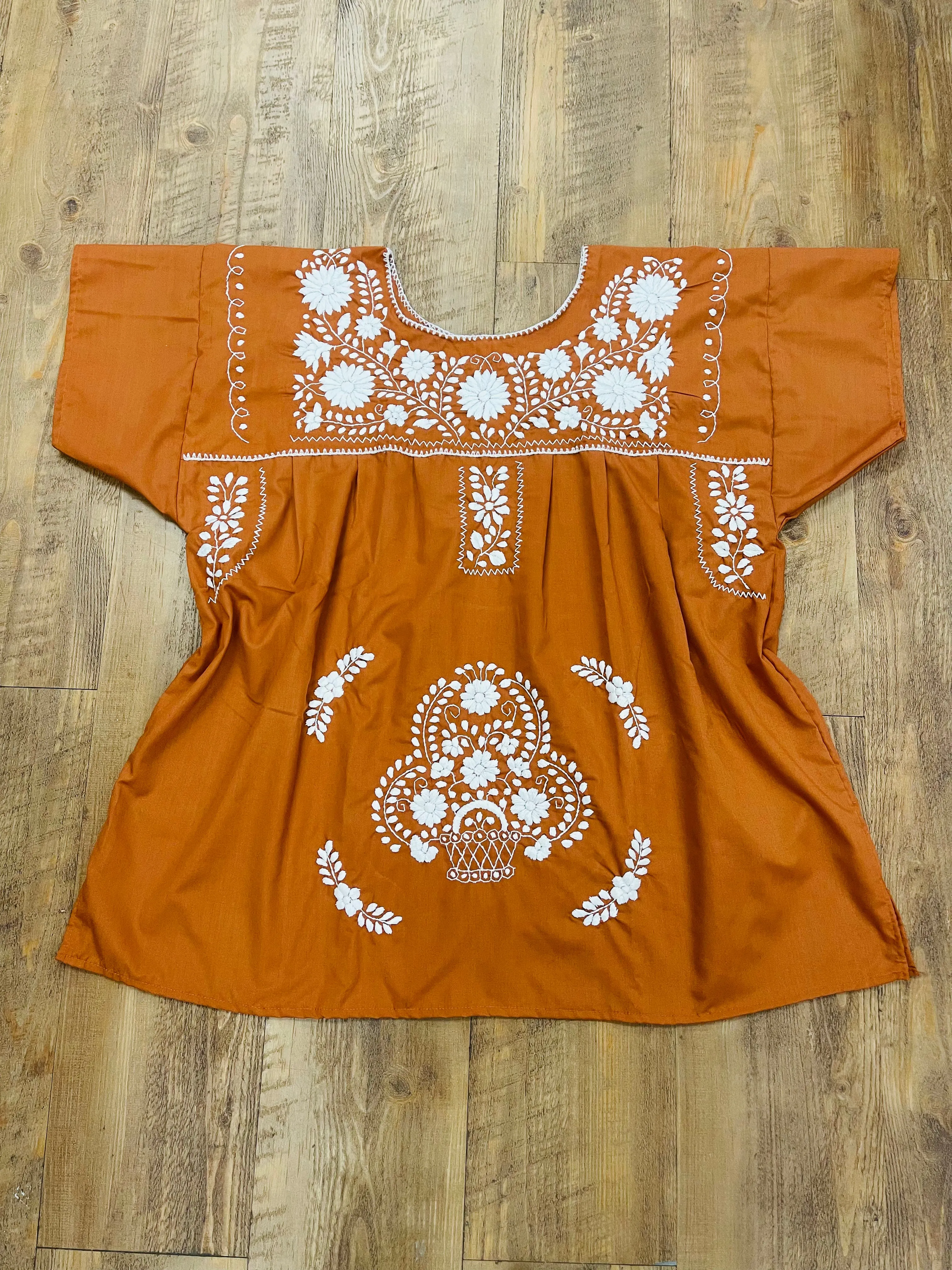 Mexican Blouse Full Embroidered Texas Longhorns