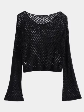 Midsize Mesh Net Chic Cutout Crop Top