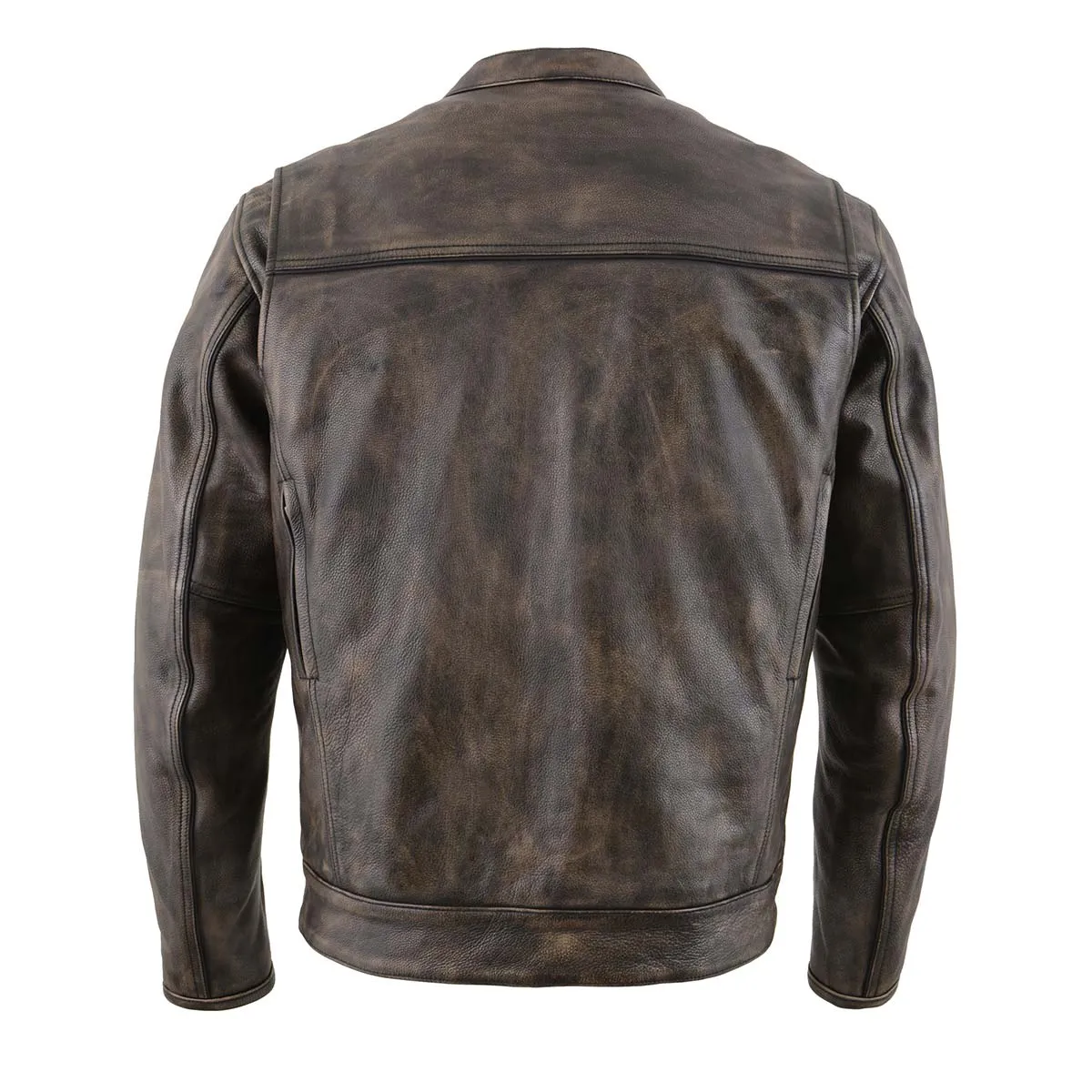 Milwaukee Leather MLM1508 Men's Distressed Brown Premium Leather Motorcycle Rider Jacket