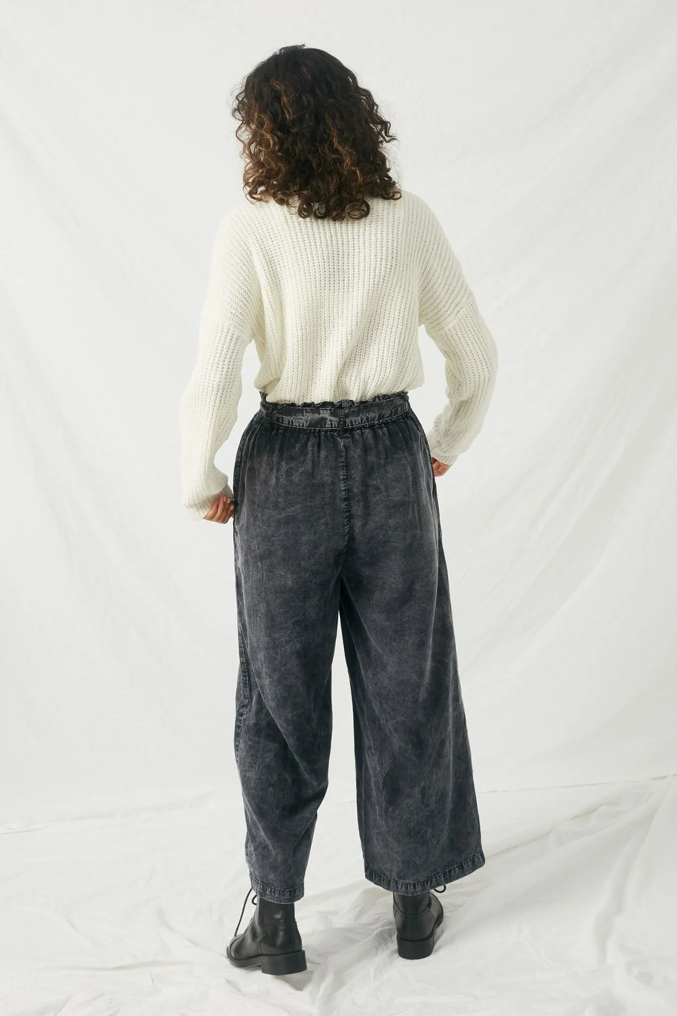 Mineral Washed Paper Bag Trousers