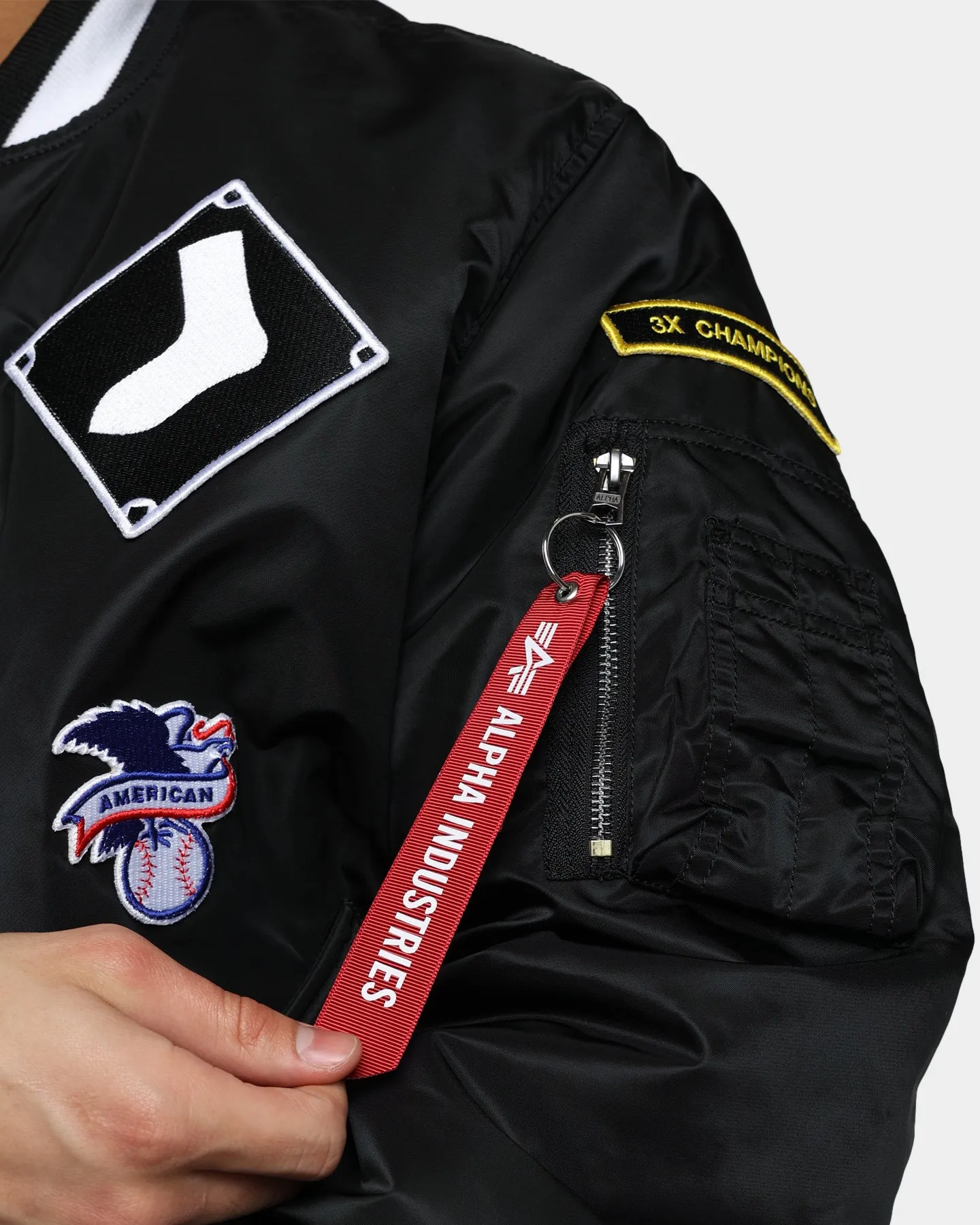 New Era X Alpha Series X MLB Chicago White Sox MA-1 Bomber Jacket Black