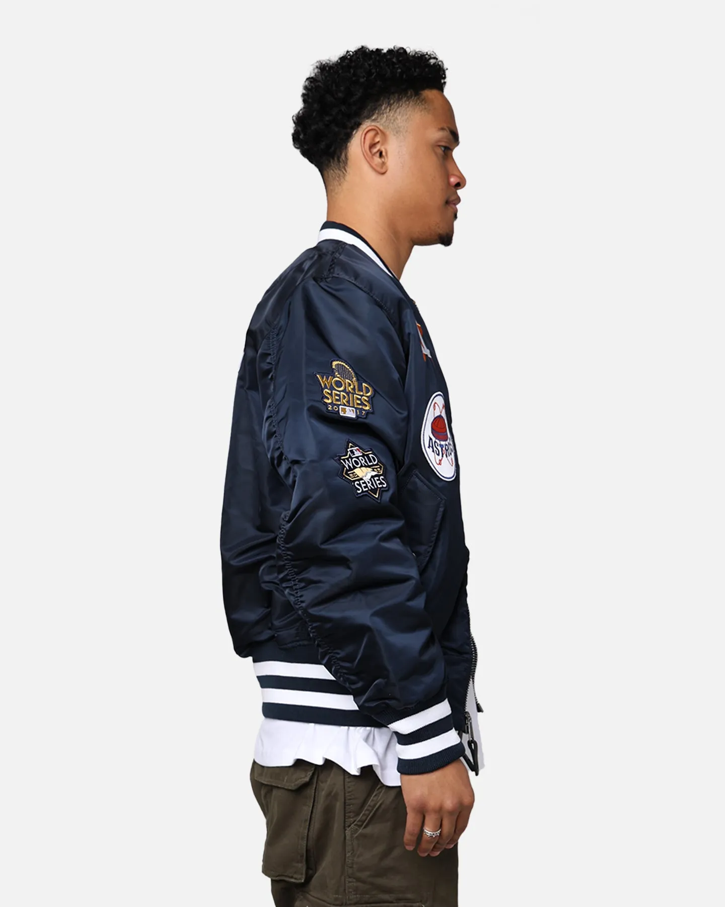 New Era X Alpha Series X MLB Houston Astros MA-1 Bomber Jacket Navy