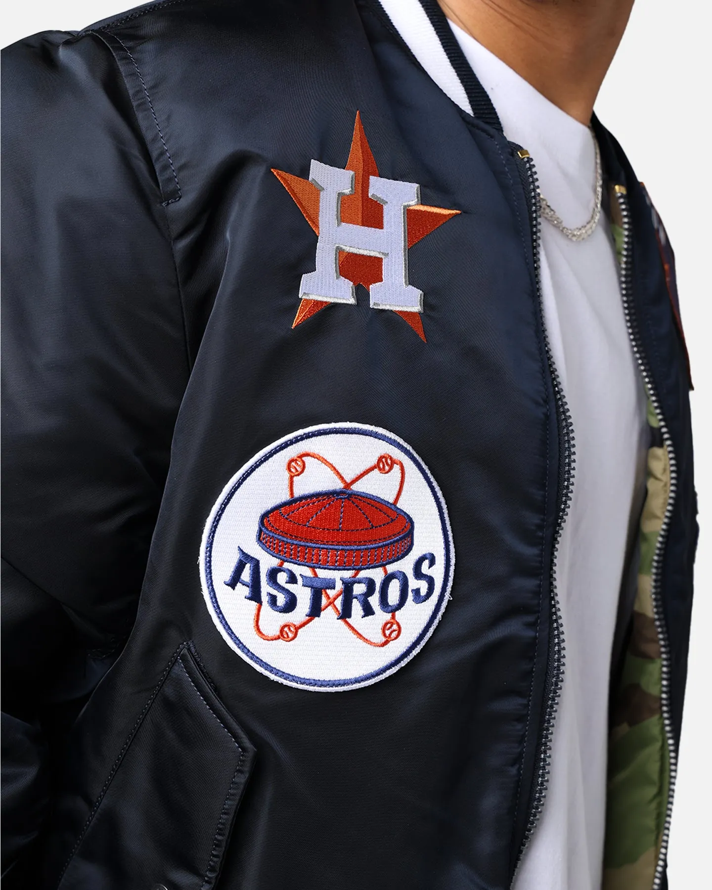 New Era X Alpha Series X MLB Houston Astros MA-1 Bomber Jacket Navy