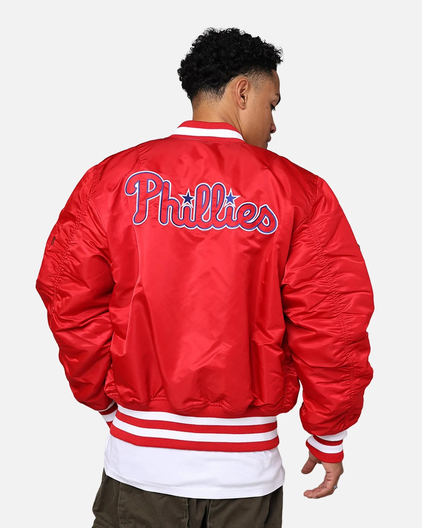 New Era X Alpha Series X MLB Philadelphia Phillies MA-1 Bomber Jacket Red