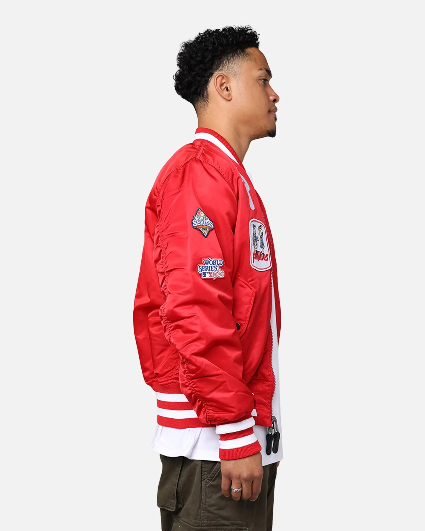 New Era X Alpha Series X MLB Philadelphia Phillies MA-1 Bomber Jacket Red