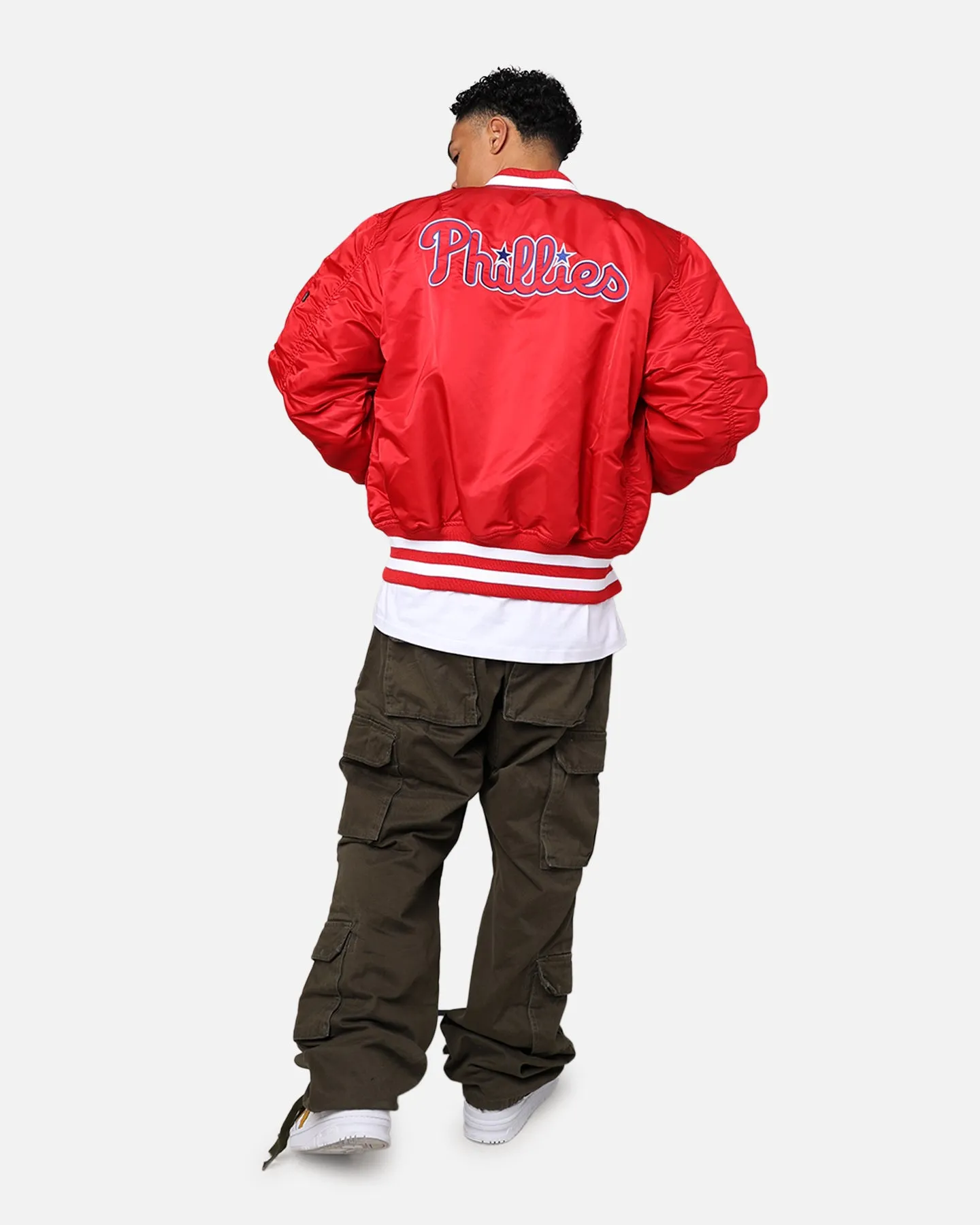 New Era X Alpha Series X MLB Philadelphia Phillies MA-1 Bomber Jacket Red