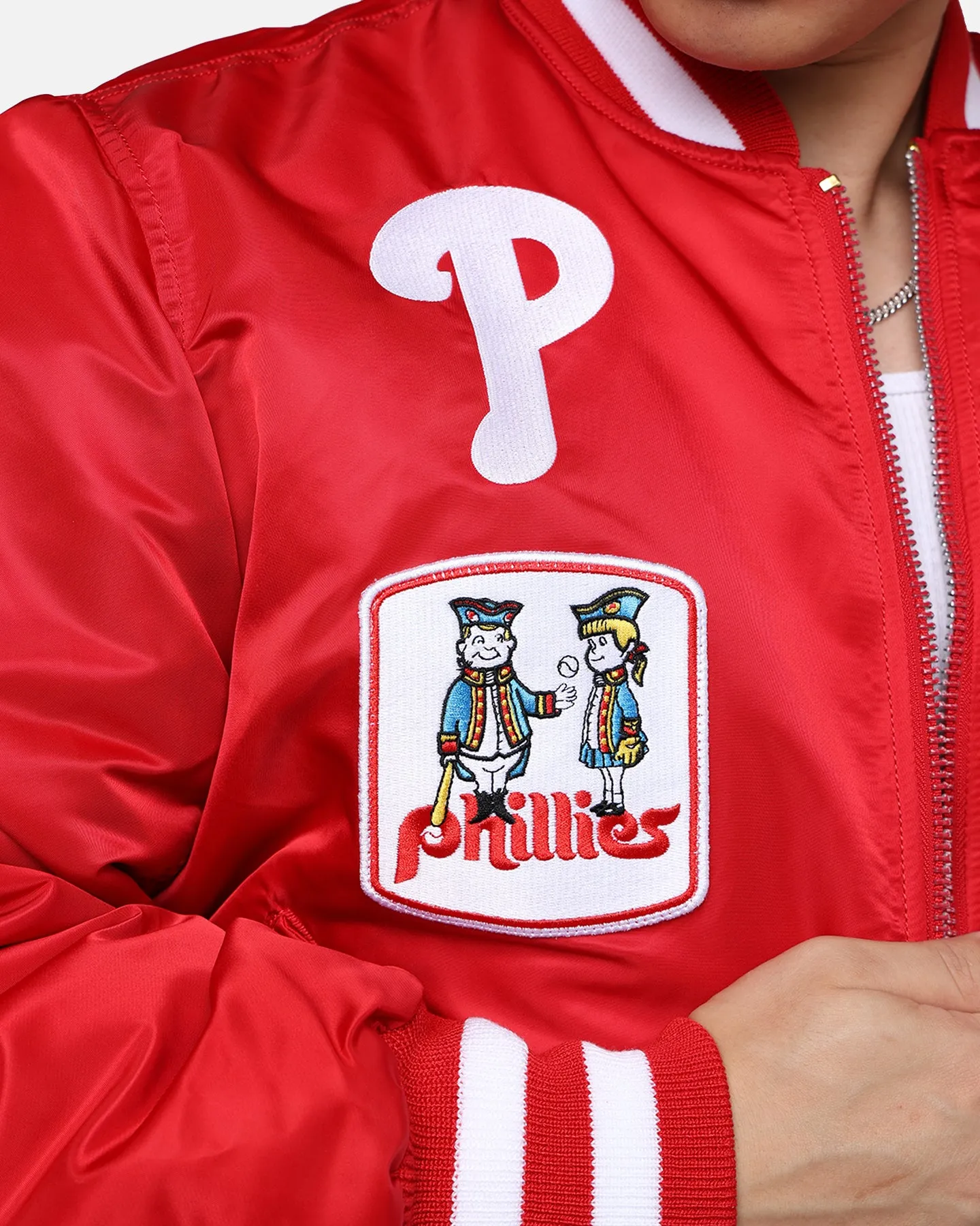 New Era X Alpha Series X MLB Philadelphia Phillies MA-1 Bomber Jacket Red