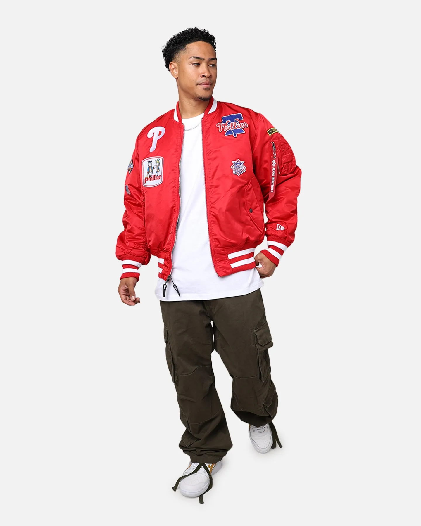 New Era X Alpha Series X MLB Philadelphia Phillies MA-1 Bomber Jacket Red