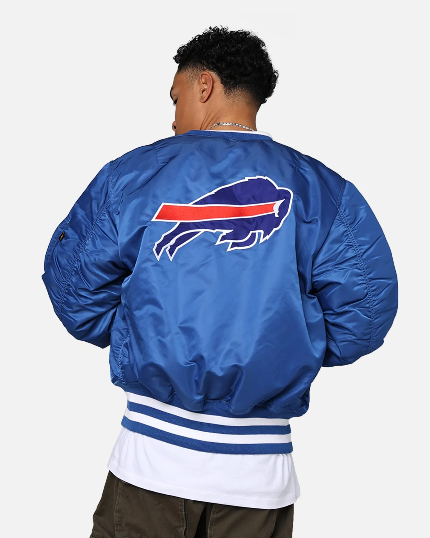 New Era X Alpha Series X NFL Buffalo Bills MA-1 Bomber Jacket Royal/Red