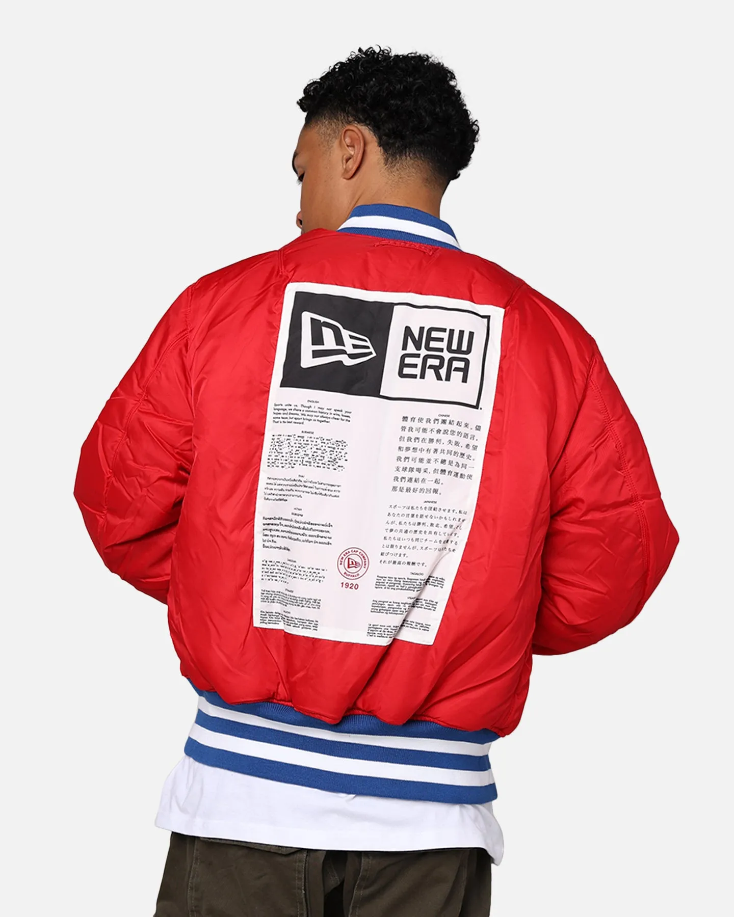 New Era X Alpha Series X NFL Buffalo Bills MA-1 Bomber Jacket Royal/Red