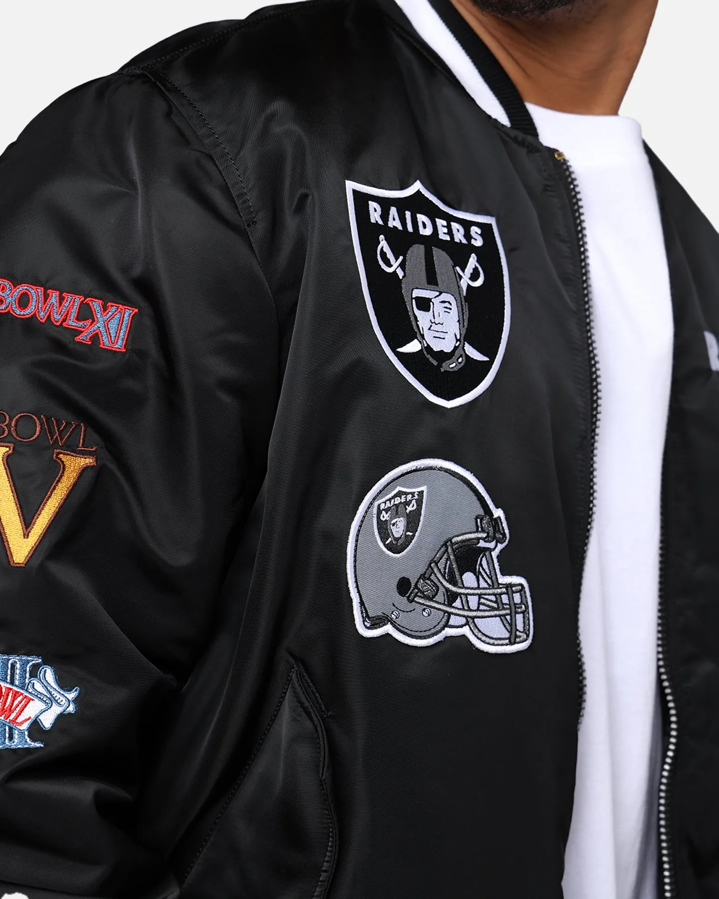 New Era X Alpha Series X NFL Las Vegas Raiders MA-1 Bomber Jacket Black