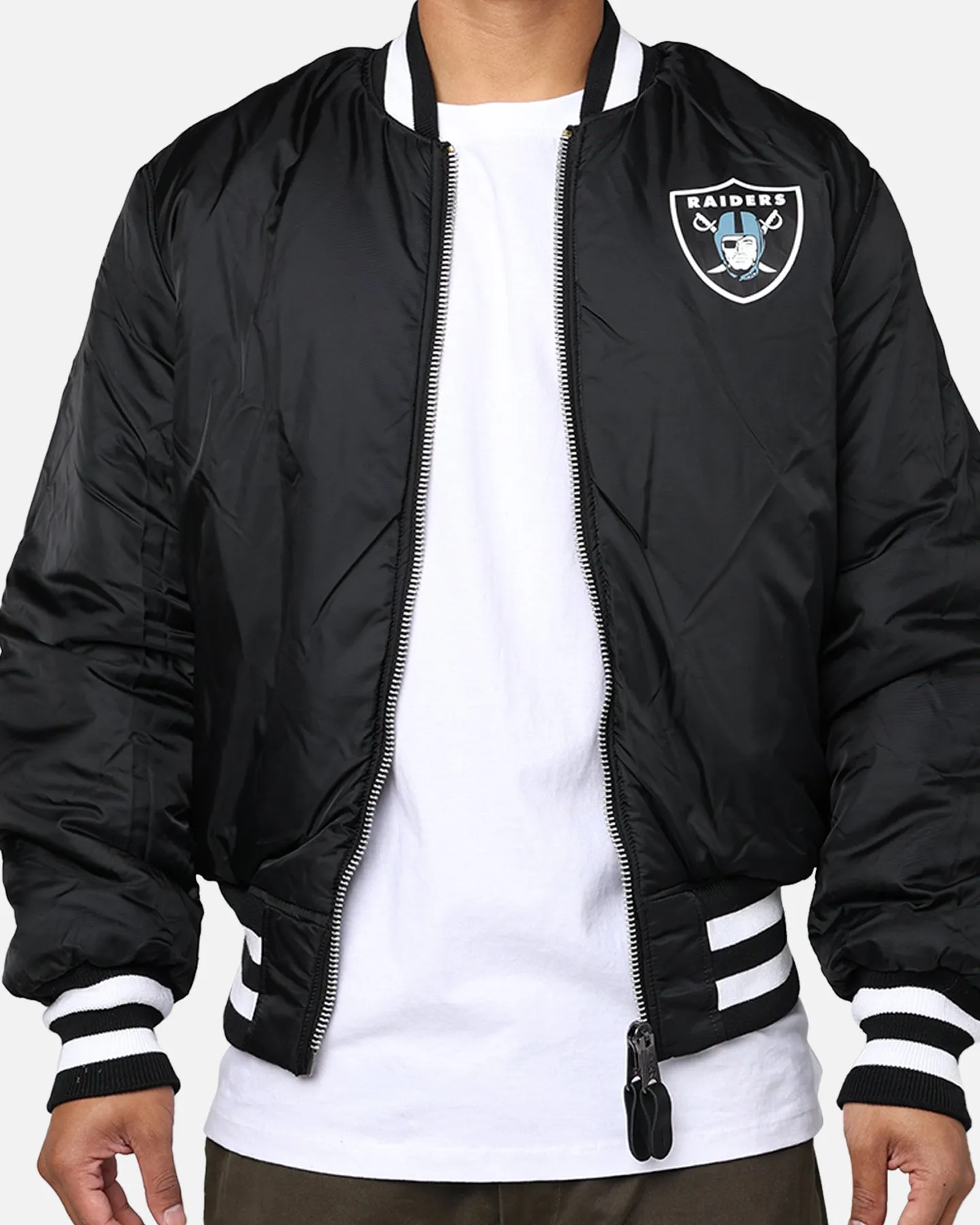 New Era X Alpha Series X NFL Las Vegas Raiders MA-1 Bomber Jacket Black