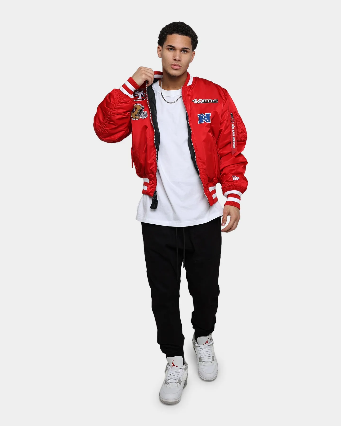 New Era X Alpha Series X NFL San Francisco 49ers MA-1 Bomber Jacket Red