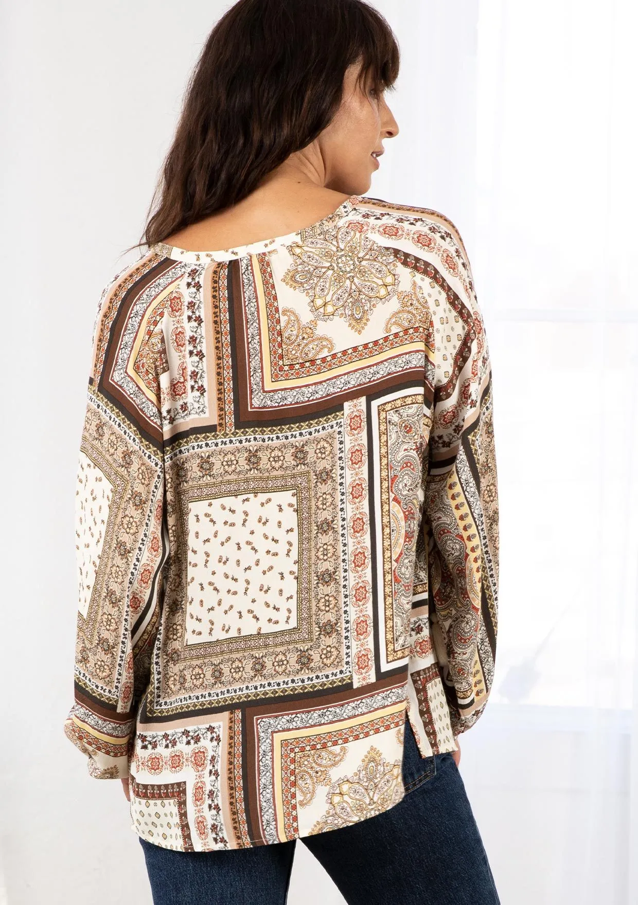 Nomad Patchwork Peasant Top