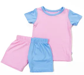 Petal / Sky Colorblock | Short Sleeve Pajamas