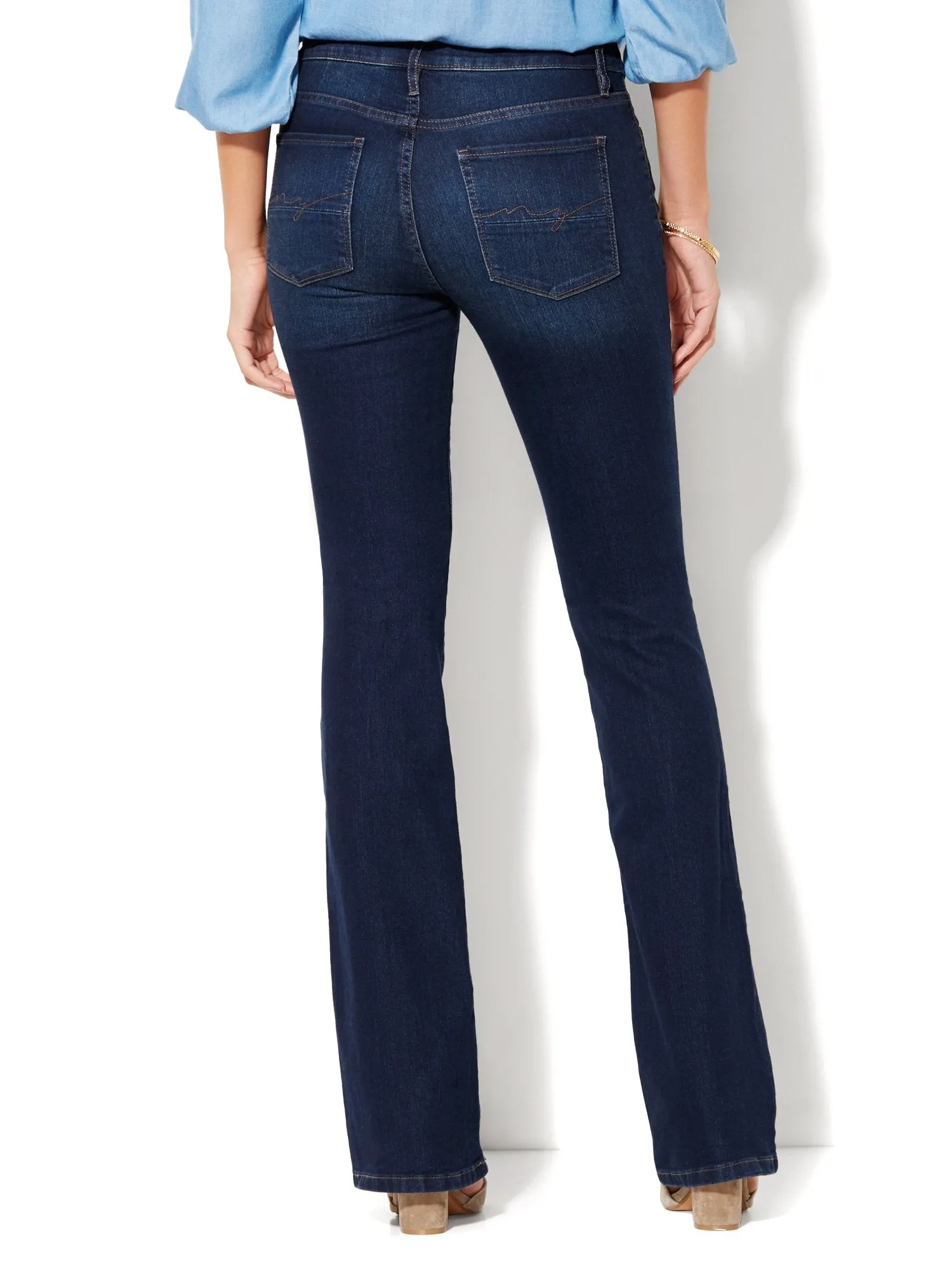 Petite Mid-Rise Instantly Slimming Curvy Bootcut Jeans