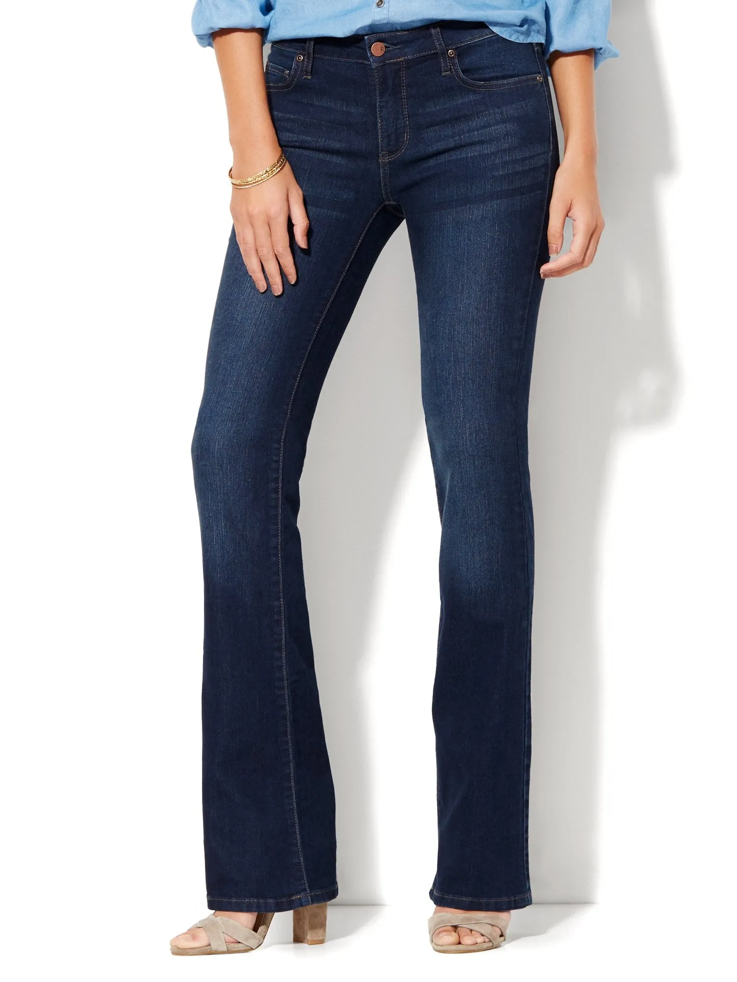 Petite Mid-Rise Instantly Slimming Curvy Bootcut Jeans