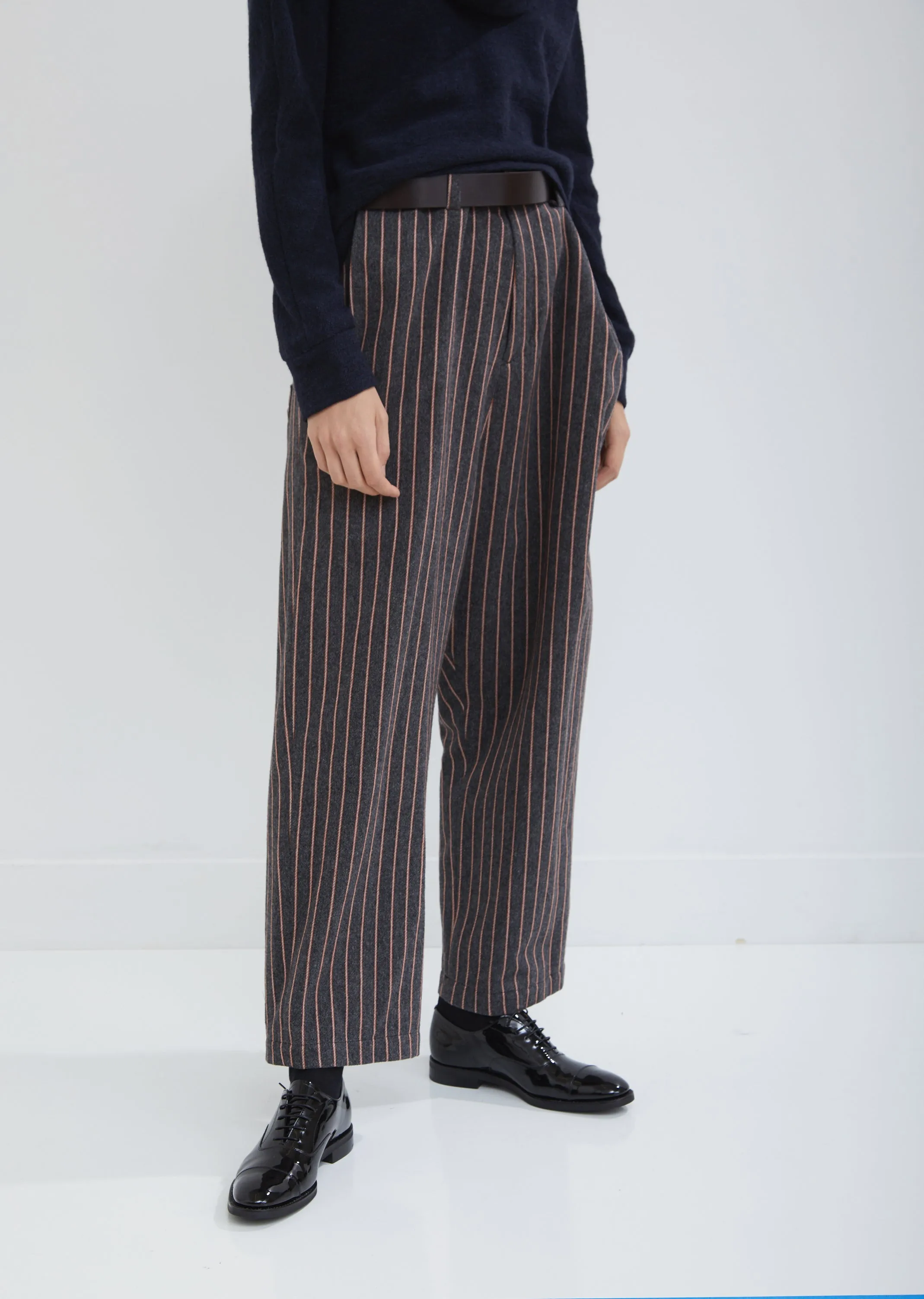 Pinstripe Paperbag Trousers