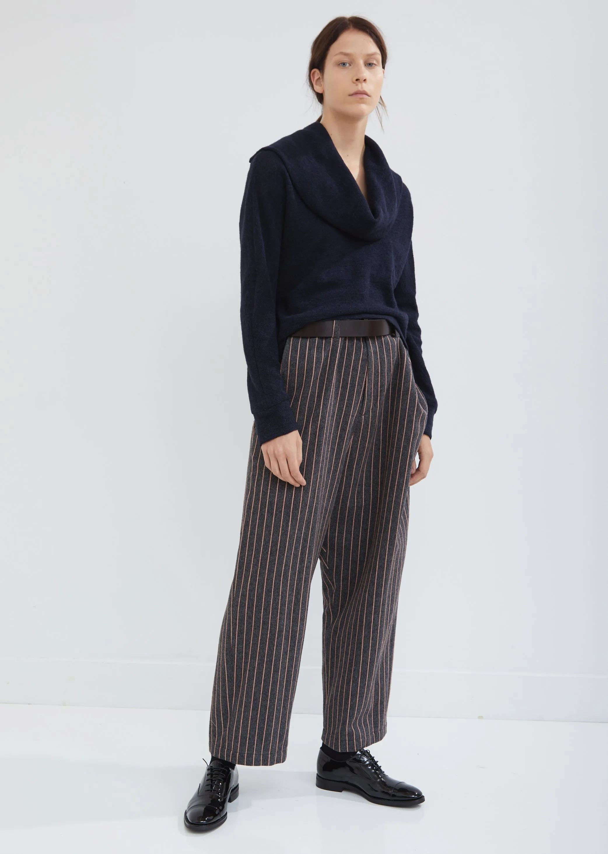 Pinstripe Paperbag Trousers