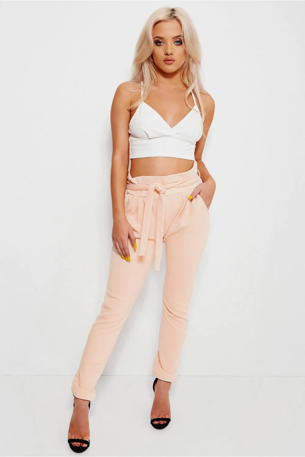 Prini Pink Tie Waist Trousers