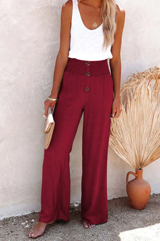 Pure Cotton and Linen Loose Wide-Leg Women's Trousers