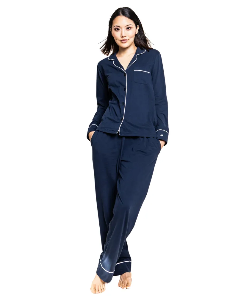 PWPJN Navy Classic Pima Cotton Pajamas Set