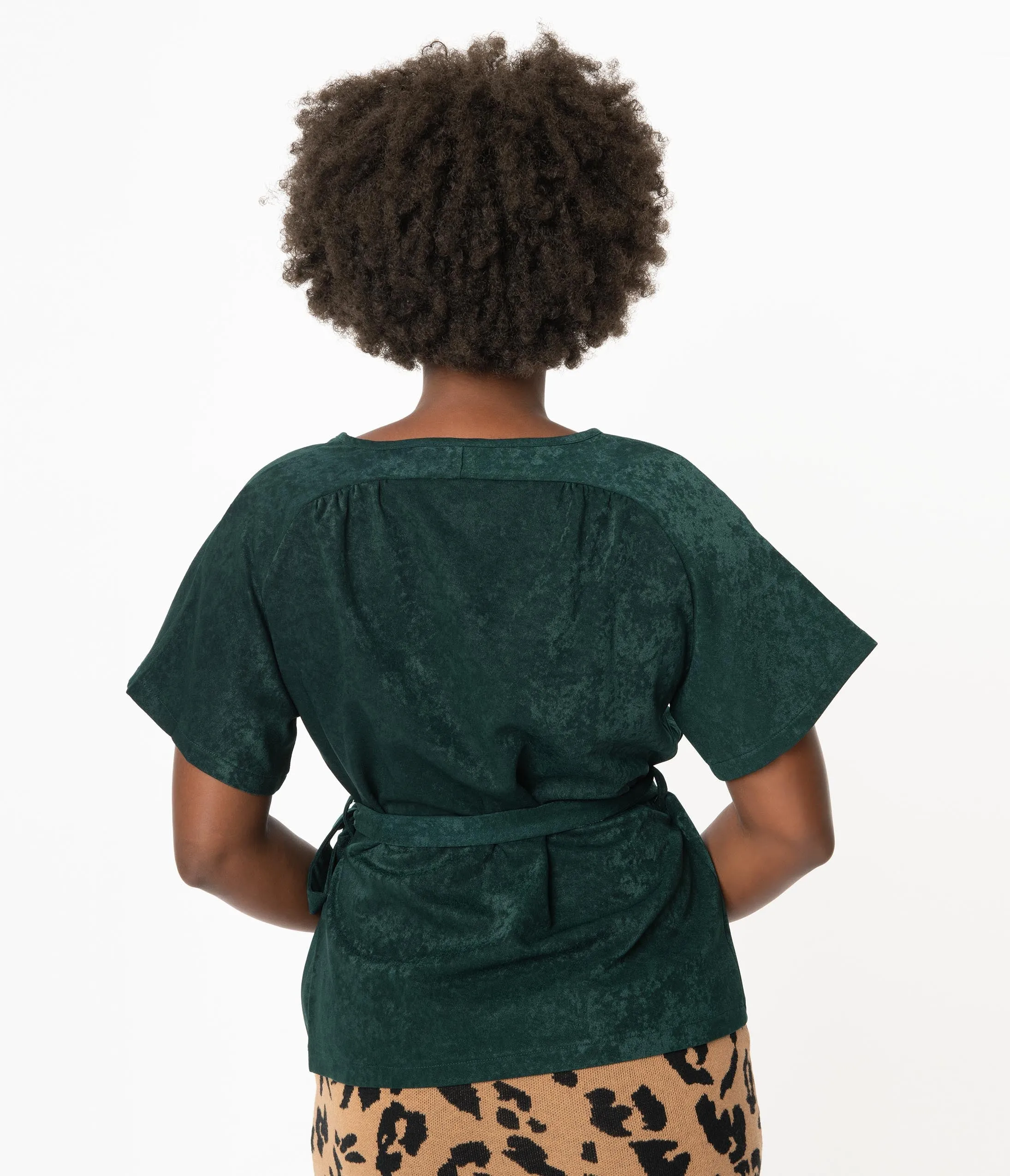 Retro Style Emerald Tara Wrap Top