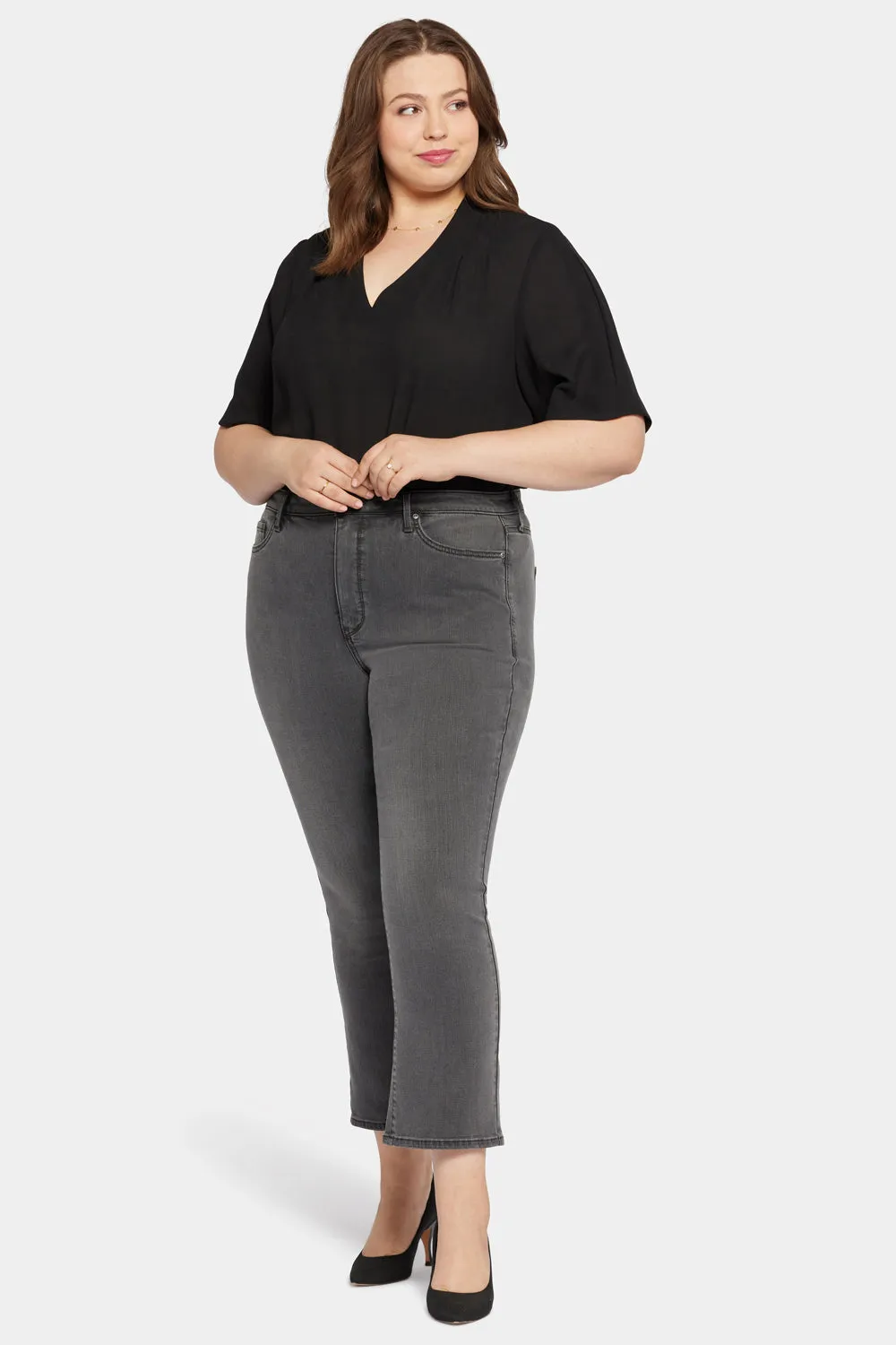 Slim Bootcut Ankle Jeans In Plus Size - Destiny