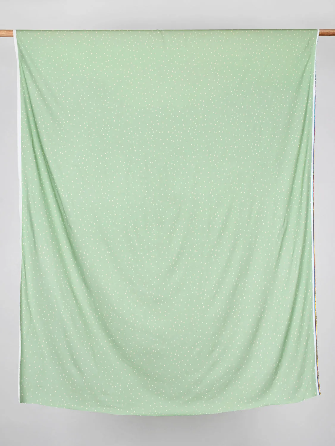 Small Polkadot Viscose Twill - Mint   Cream