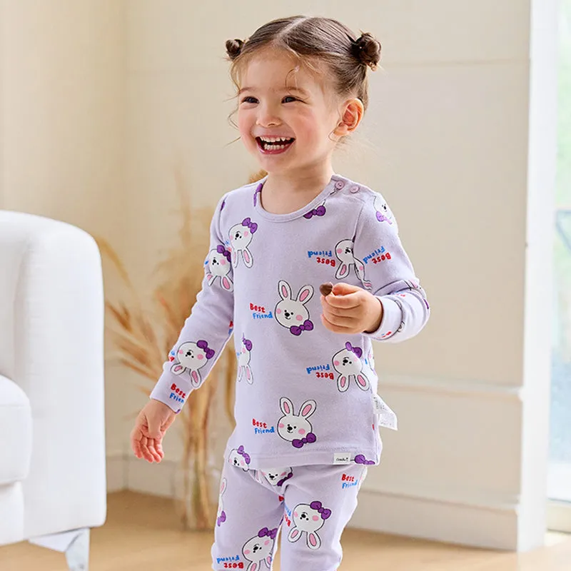 Spandex Brushed Fabric pajamas set-Friend Rabbit