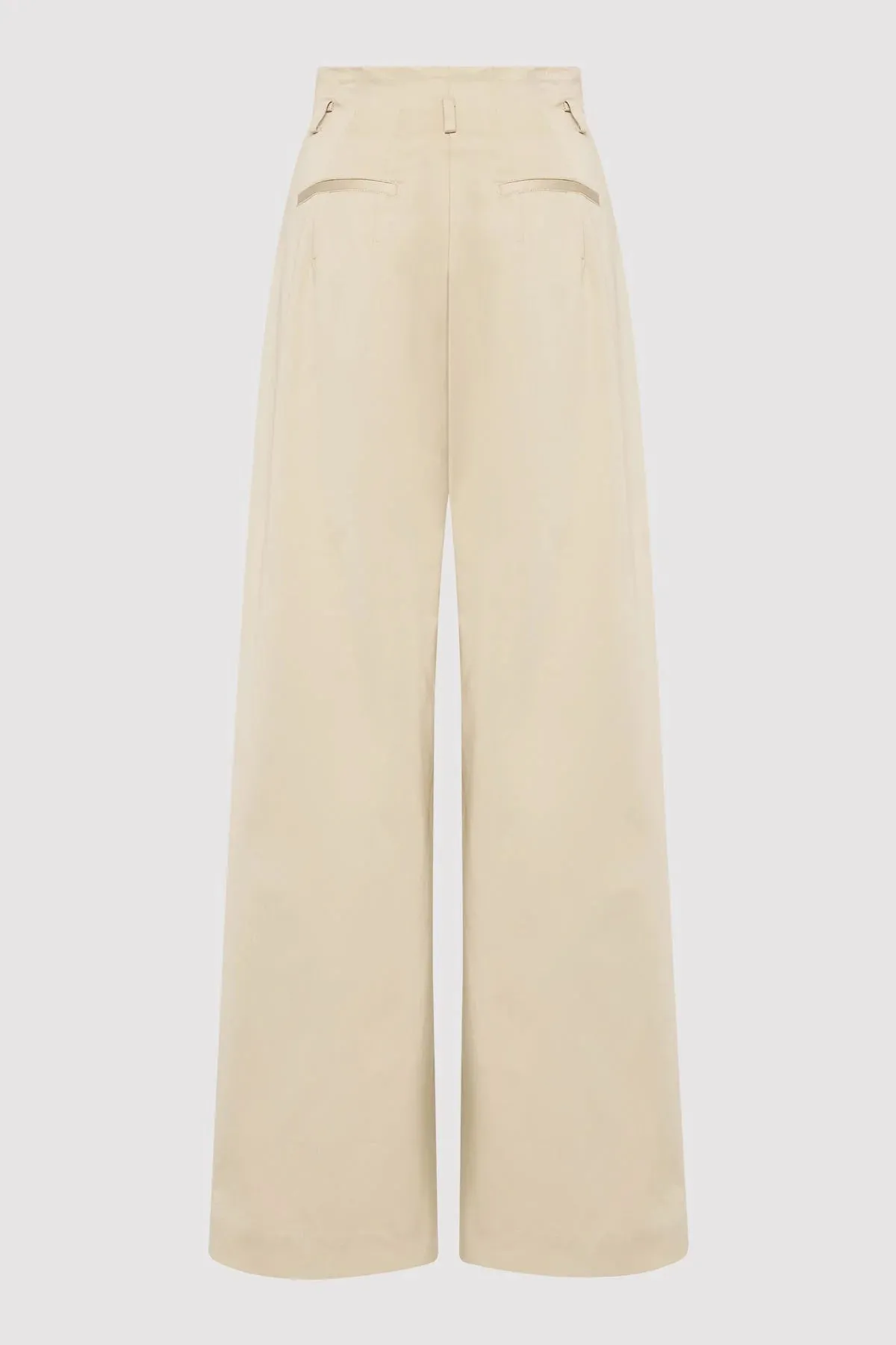 St. Agni Champagne Cotton Paperbag Waist Trousers