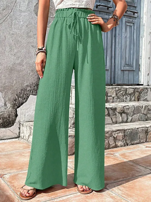 Textured High-Waist Palazzo Flared Pants