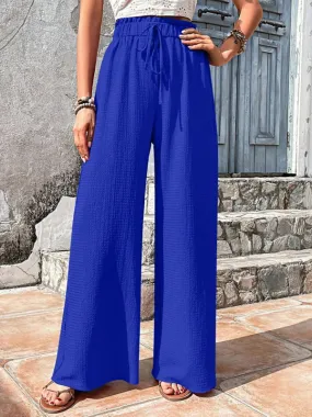 Textured High-Waist Palazzo Flared Pants