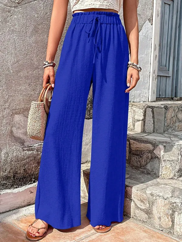 Textured High-Waist Palazzo Flared Pants