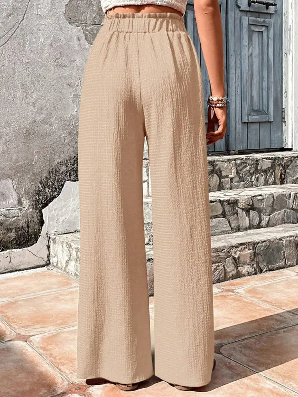 Textured High-Waist Palazzo Flared Pants