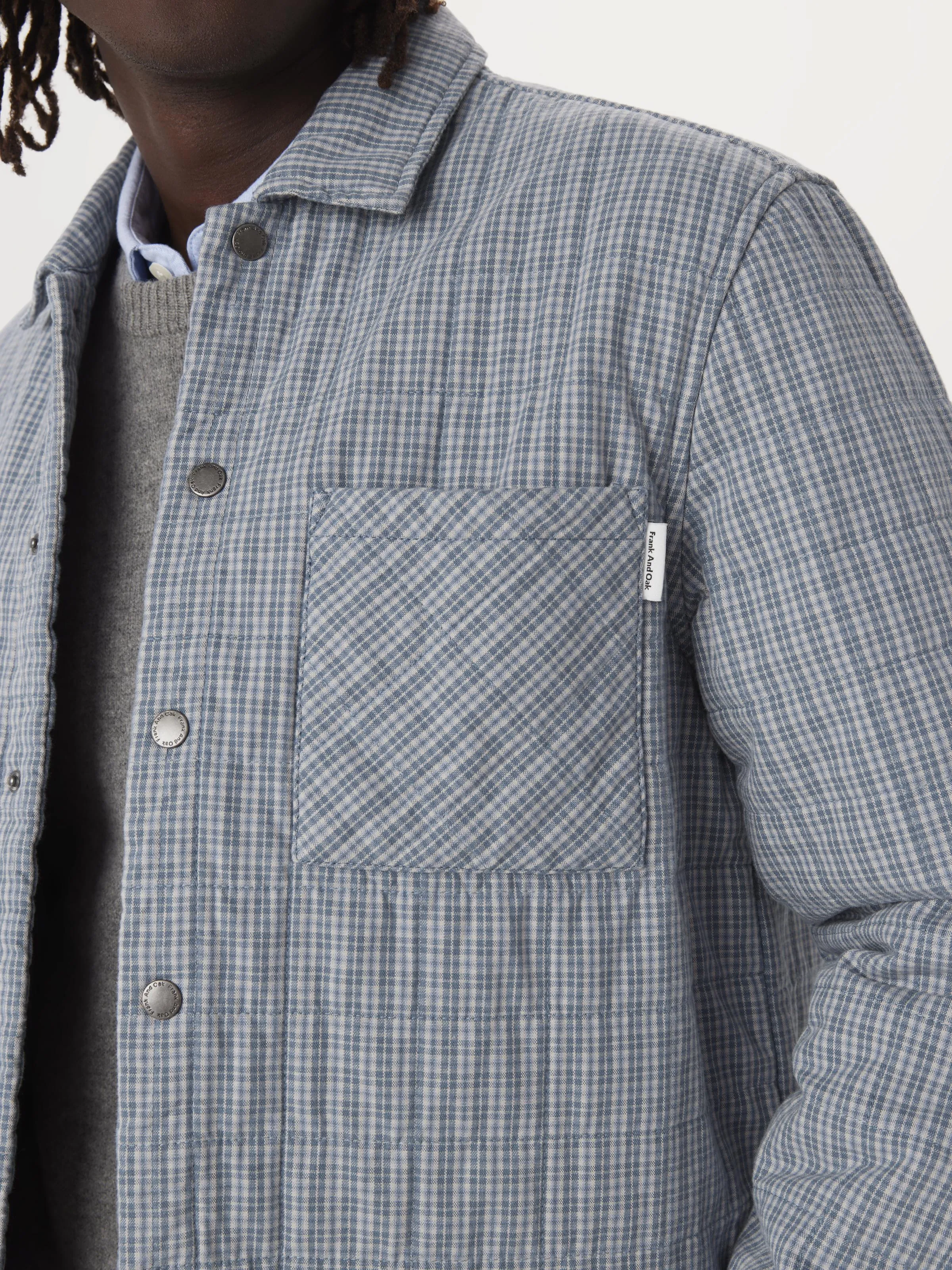 The Quilted Overshirt in Blue