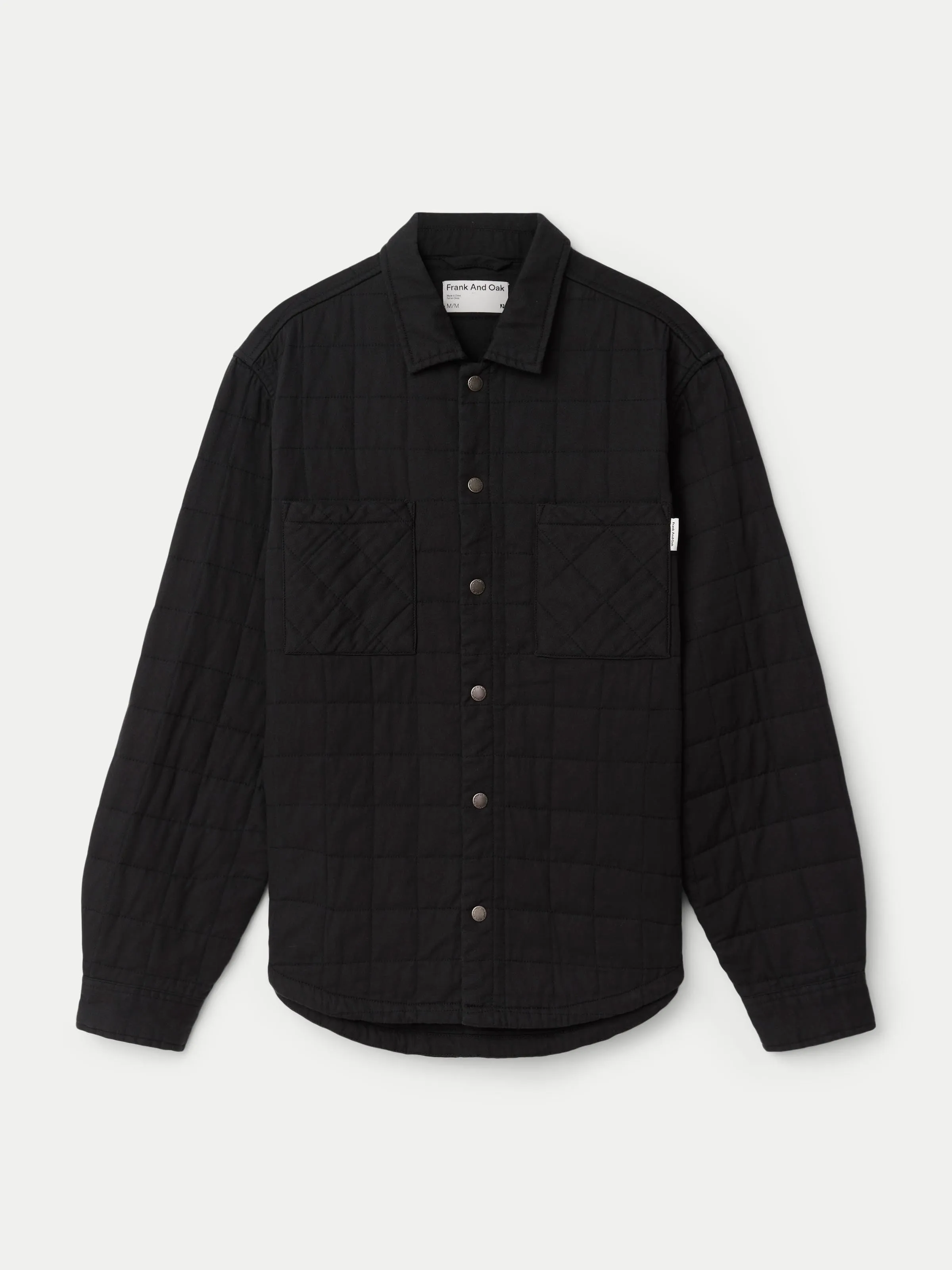 The Quilted Overshirt in Washed Black