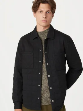 The Quilted Overshirt in Washed Black