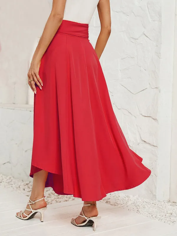 Tie-Waist Flowy Maxi Skirt with Handy Pockets